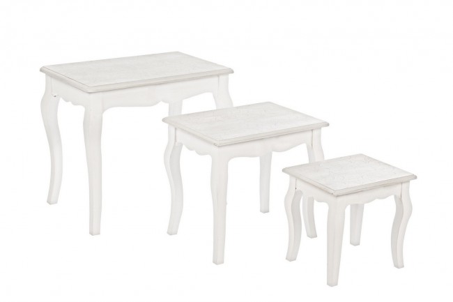 Set classico 3 Tavolini Clorine in legno