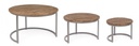Set 3 tavolino acciaio e legno Narvik