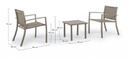 Set giardino da 3 salotto metallo tortora Auri