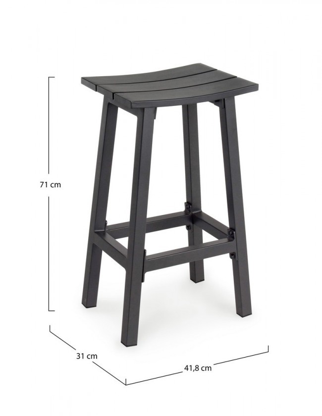 Sgabello Bar skipper Nero h71cm