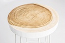 Sgabello bar bianco  in legno stile naturale