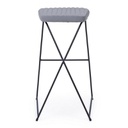 Sgabello da Bar in acciaio e velluto Grigio KINSLEY 40x46 h76 cm