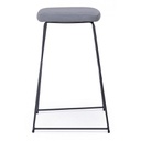Sgabello da Bar in acciaio e velluto Grigio KINSLEY 40x46 h76 cm