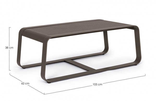 Tavolino coffee in alluminio stile industrial cm 105x62