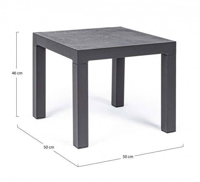 Tavolino antracite in alluminio stile industrial cm 50x50