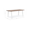 Tavolo Oslo da giardino Bianco-Naturale 100x200 cm