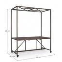 Tavolo industriale espositore con tetto 180x220h cm