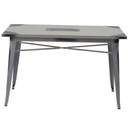 Tavolo top ferro bristol bianco antico rettangolare cm 120x60h76