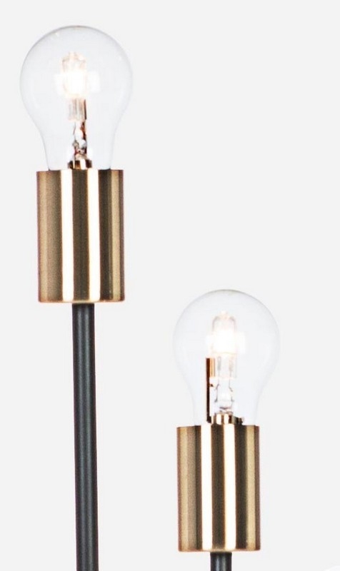 Piantana con 5 luci nero, altezza 55 cm