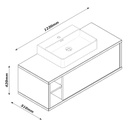 Base Lavabo con Lavandino - 123x42x51 cm