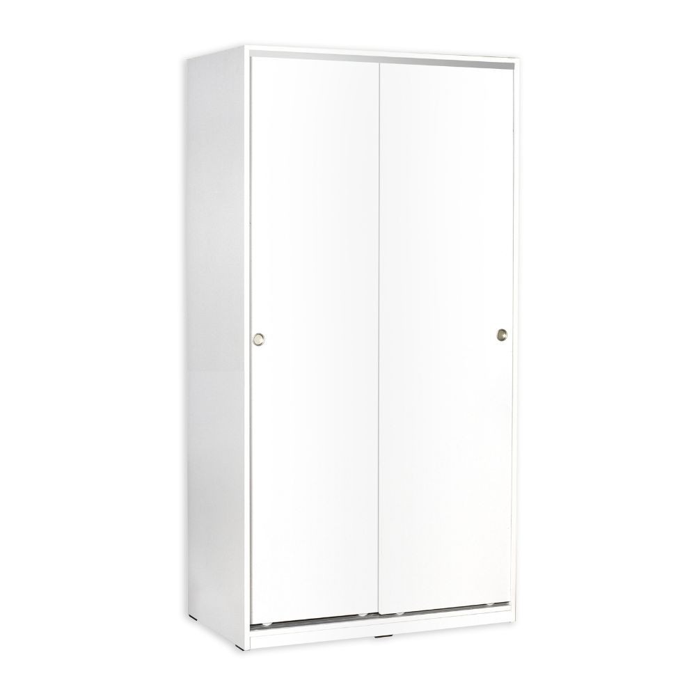 (2c) Armadio 2 ante scorrevoli 5 ripiani bianco cm 94x52xh.182 (SWD4352023BI)