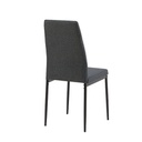 4X Sedia da pranzo Adara in tessuto grigio scuro H89xL63.5xP44