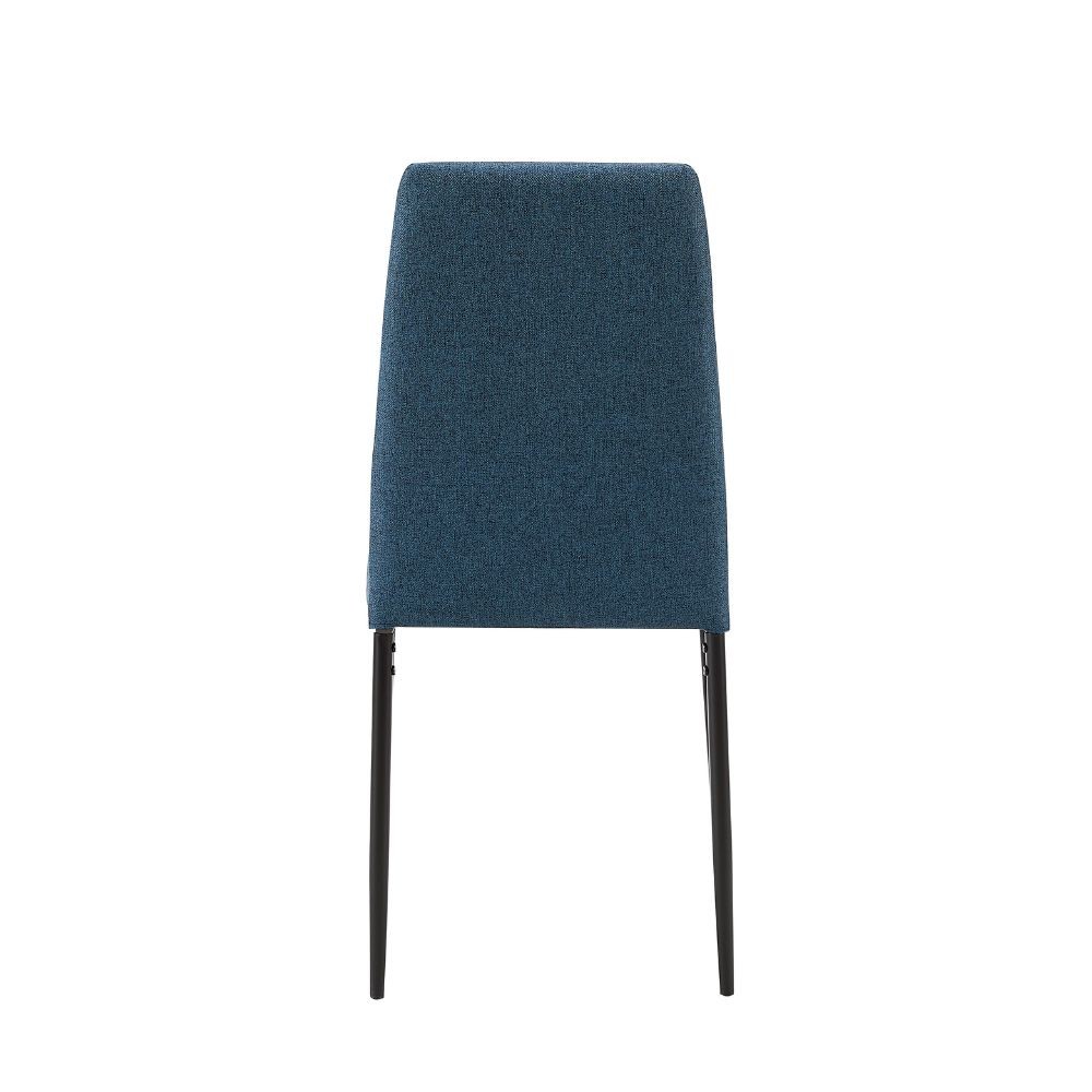 4X Sedia da pranzo Adara in tessuto blu H89xL63.5xP44
