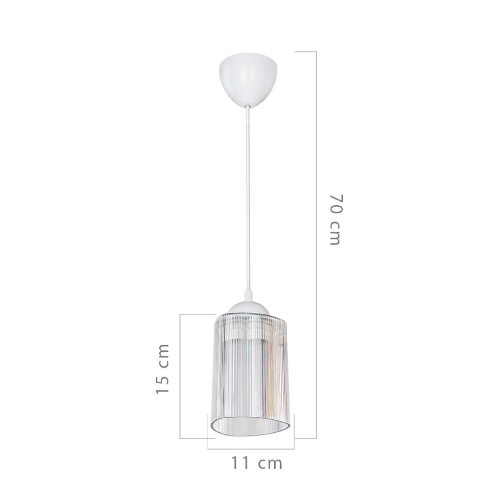 Lampada da soffitto Optical MDL3749 con paralume triangolo in plastica ambrato H70xL11