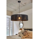 Lampada da soffitto Roya ASZ1749 in carta intrecciata rustica colore nero H66xL55