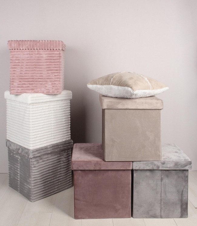 4x Pouf sedona velluto blush 38x38x38h