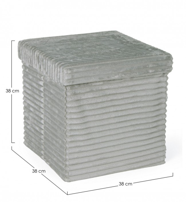 4x Pouf sedona velluto grigio 38x38x38h