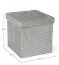 4x Pouf sedona velluto grigio 38x38x38h