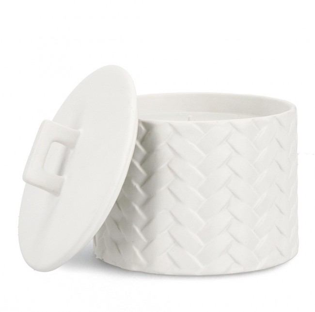 3x Coperchio twine bianco D.14,5x14h ceramica