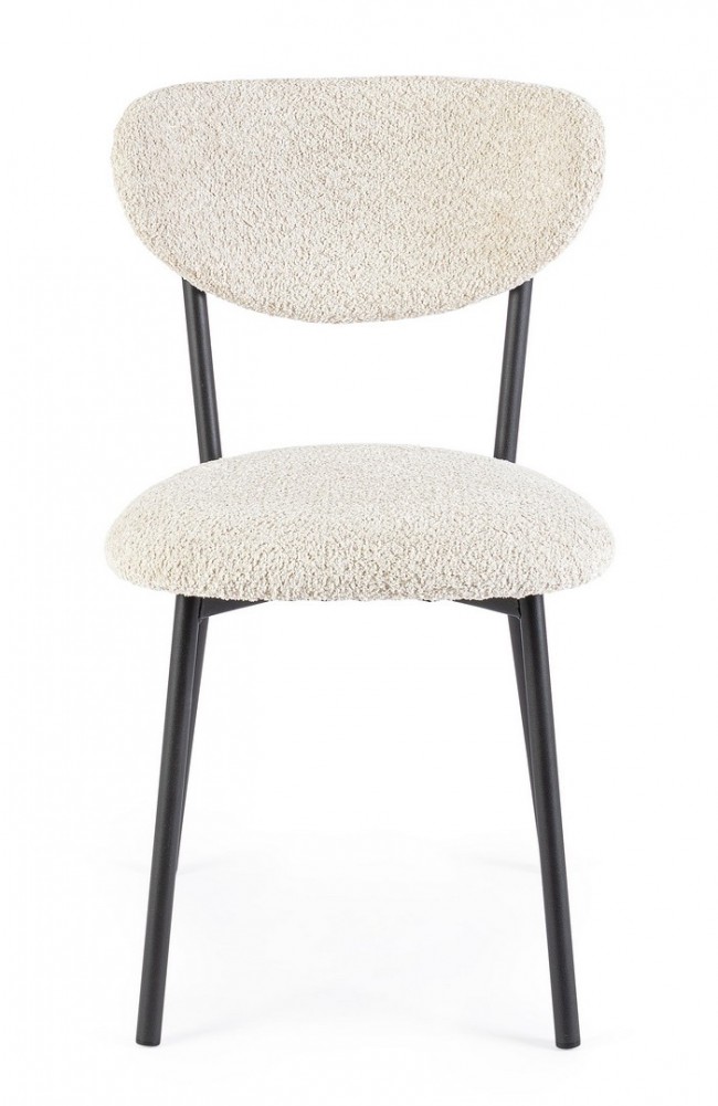 2x Sedia naturale bouclé 47x50x77.5