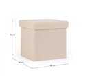4x Pouf beige in bouclé 38x38x38 cm