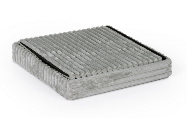 4x Pouf sedona velluto grigio 38x38x38h