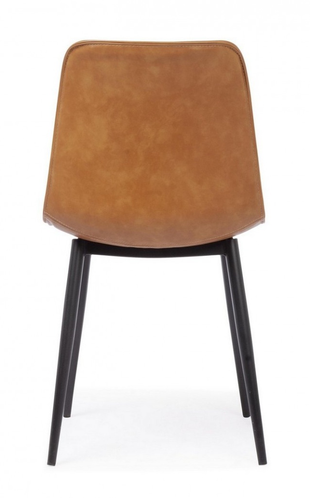 2x Sedia cuoio vintage 44x50x80h