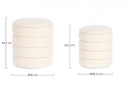 Pouf bianco boucle D.33.5x38.5h e D.40x44.5h