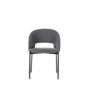 2x Sedia in tessuro grigio e gambe antracite 52x55x78,5h cm