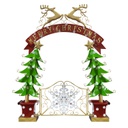 Arco metallo alberi con cancello verde cm285x80h300