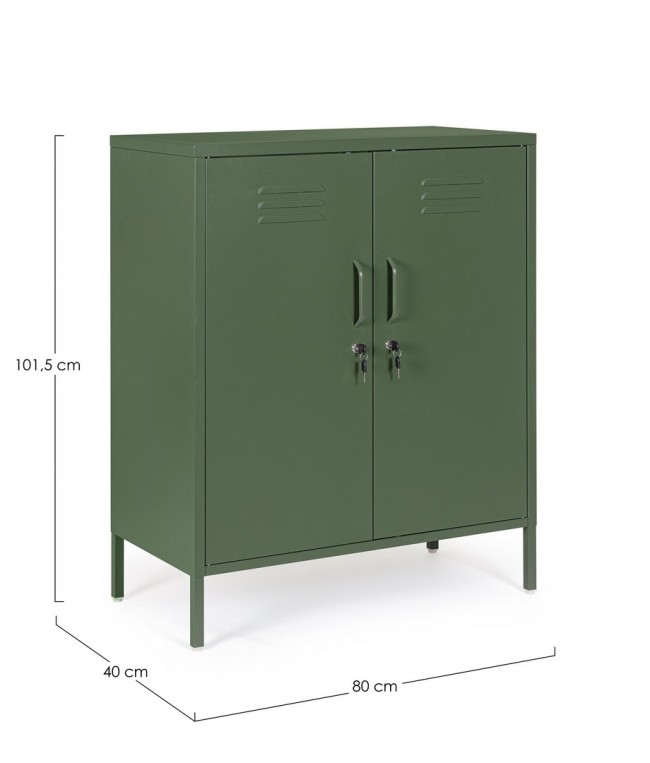 Credenza verde 40x80x101,5h in acciaio
