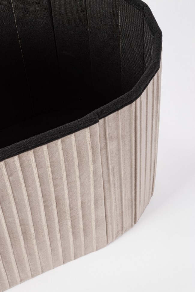 2x Pouf in velluto beige 76x38x38