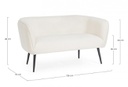 Divano 2 posti bianco boucle 126x70x68