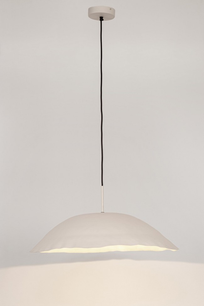 Lampadario bianco D.60,5x25h in metallo
