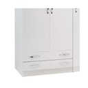 Armadio 3 ante con cassettiera Bianco Frassinato Cm 135x52xH 210