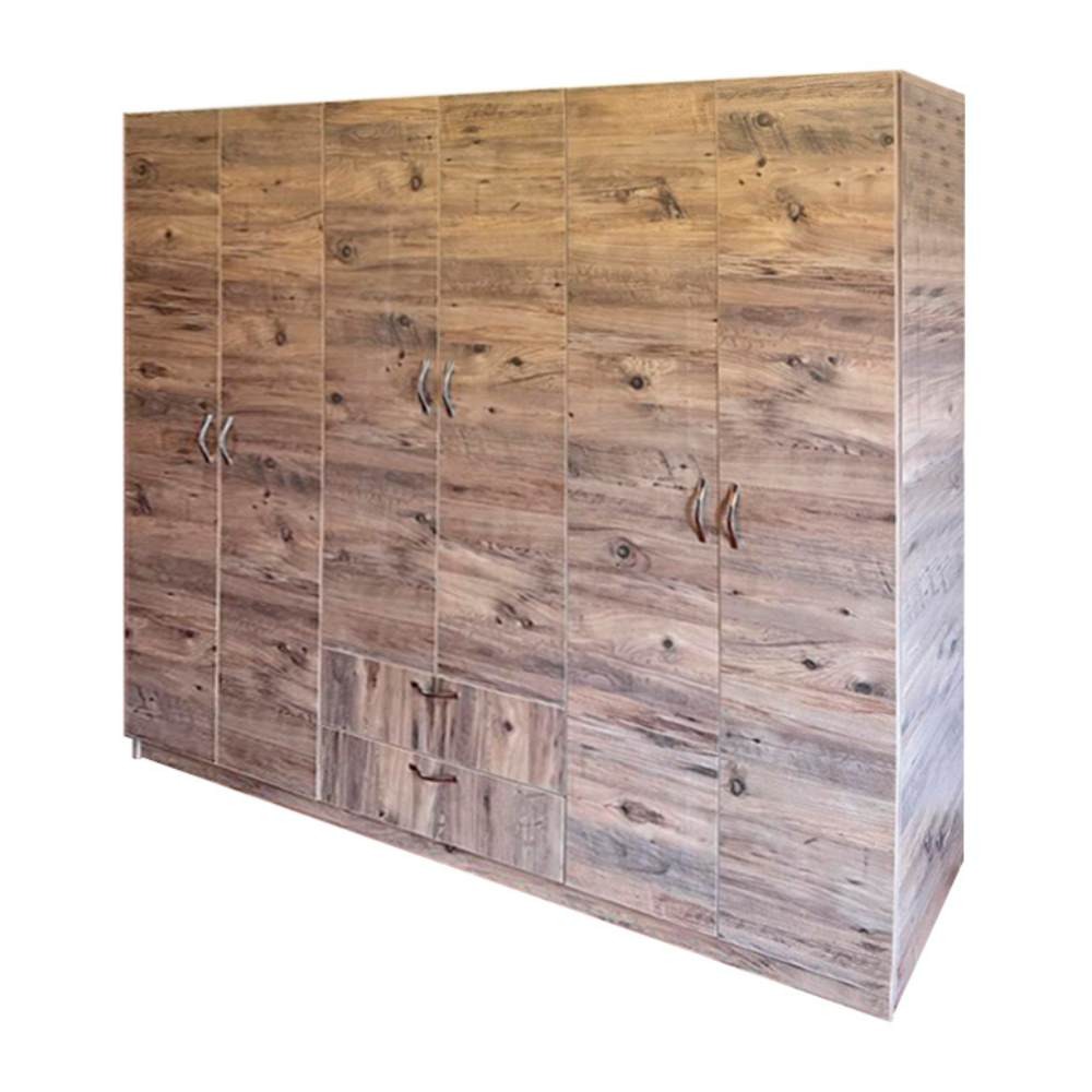Armadio 6 ante e 2 cassetti in rovere L 200 x P 40 x H 180 cm