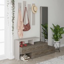 (2c) Mobile da ingresso tortora e noce con specchio Ramda 137x35xh.154 cm(RAMDATORTNOCE)