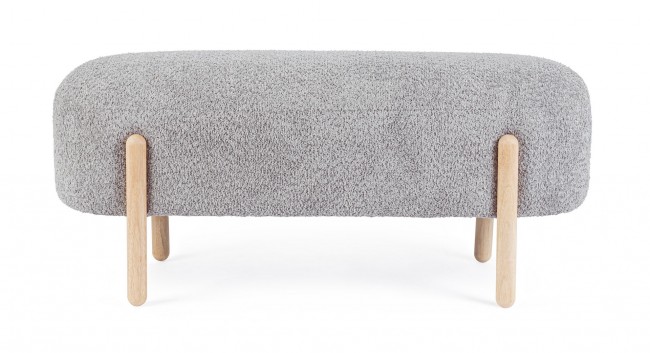 Panca grigia chiaro 108x41.5x48 in bouclé