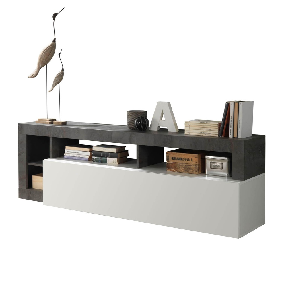 Porta TV bianco lucido 184x42x58
