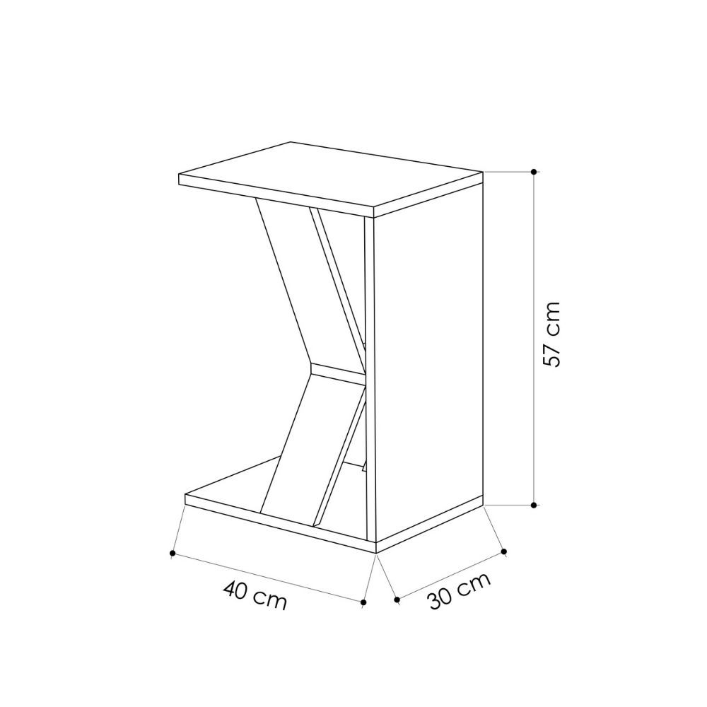 Tavolino porta computer tortora 30x40x57 cm