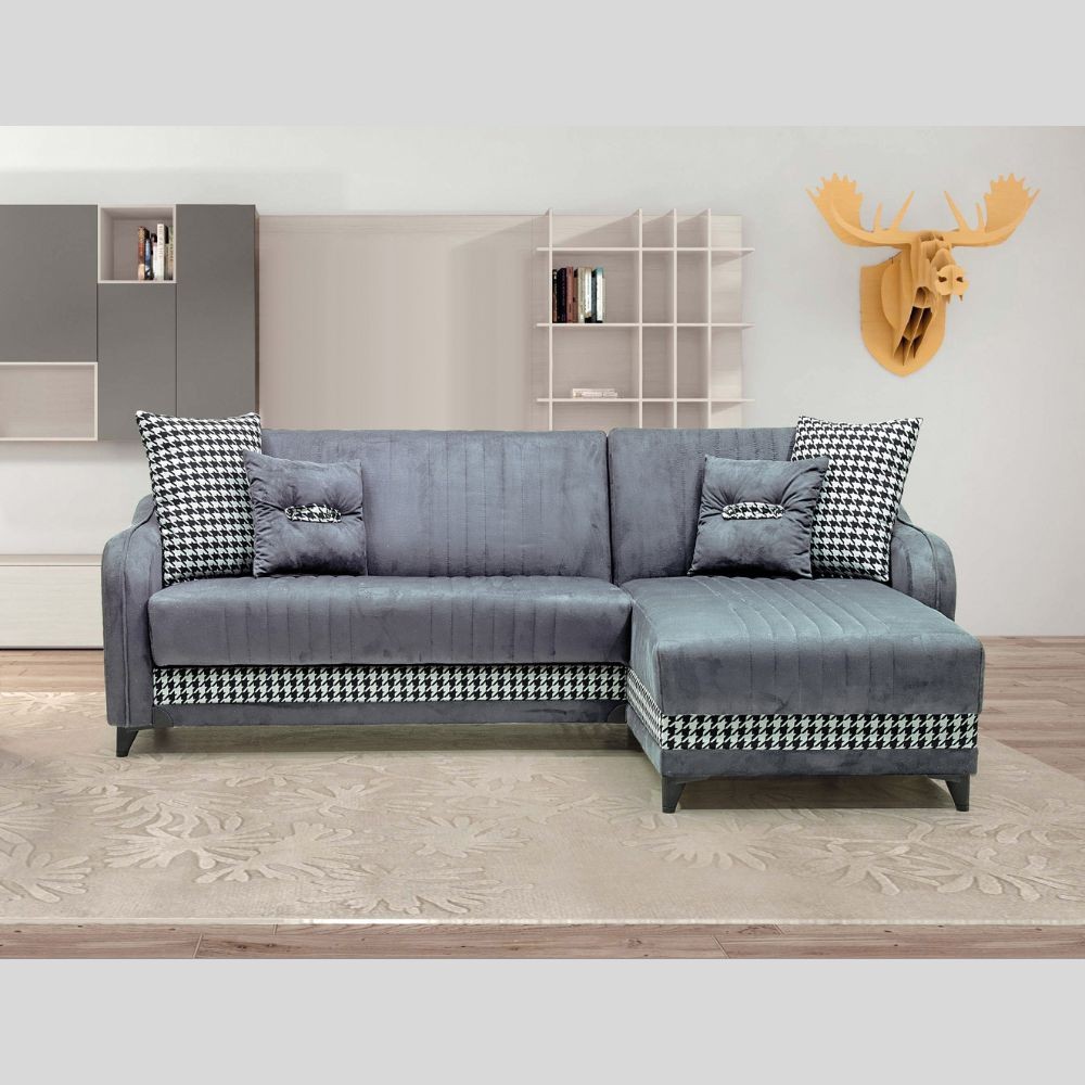 Divano grigio 246x138x92 cm