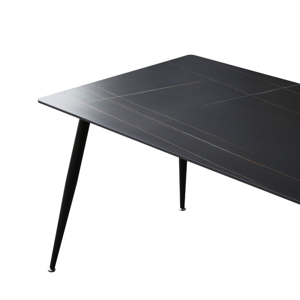 Tavolo 140x80 ceramica effetto marmo nero