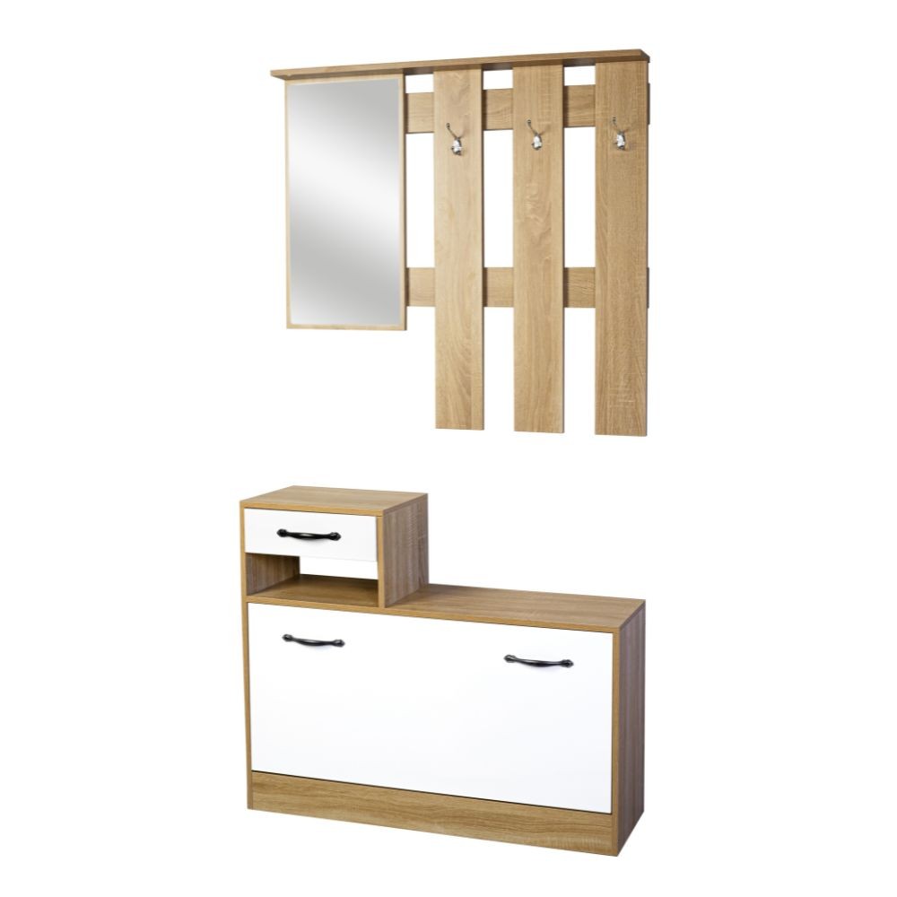 Mobile ingresso bianco lucido 100x180x25 cm