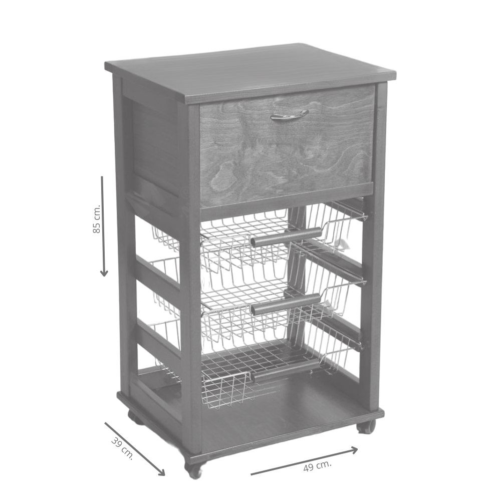 Carrello portapane 85x49x39 cm