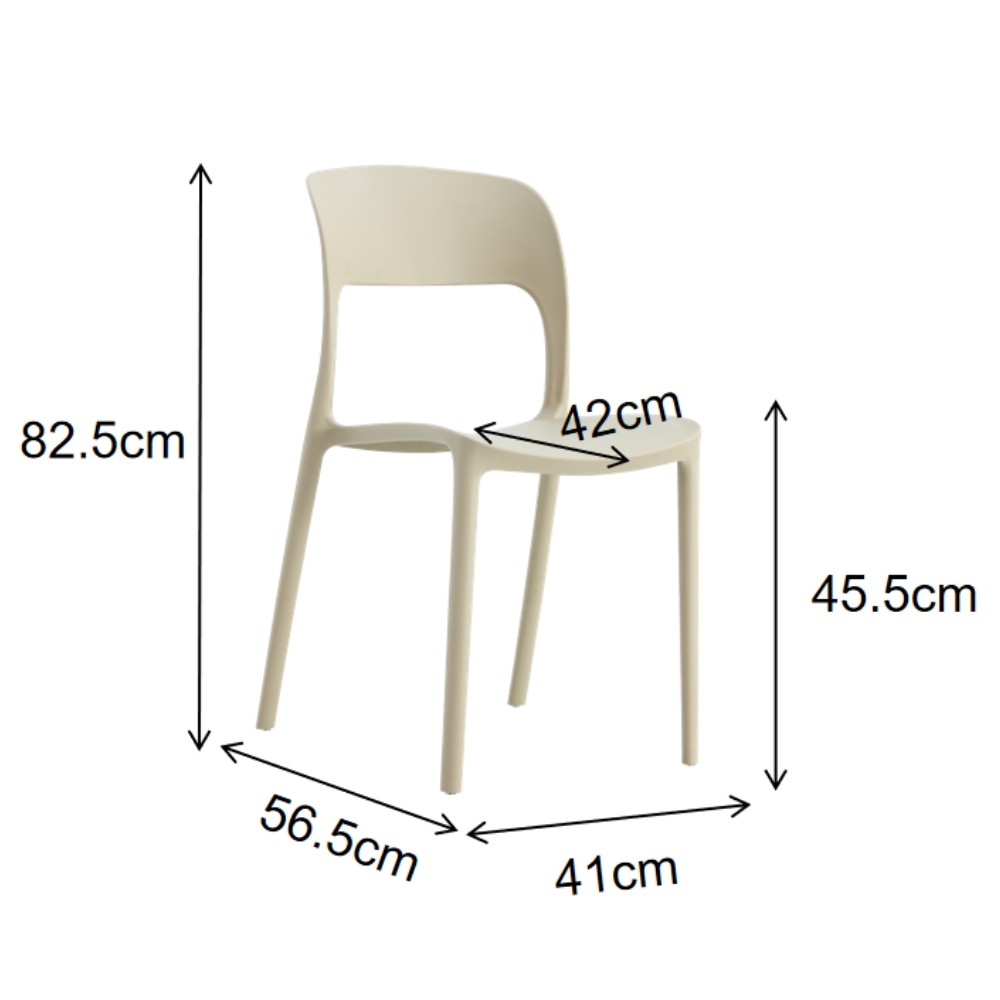 Sedia polipropilene 41x56,5x82,5 cm taupe