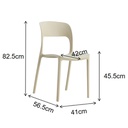 Sedia polipropilene 41x56,5x82,5 cm taupe