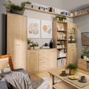 Libreria rovere 197x60x34 cm con 5 nicchie