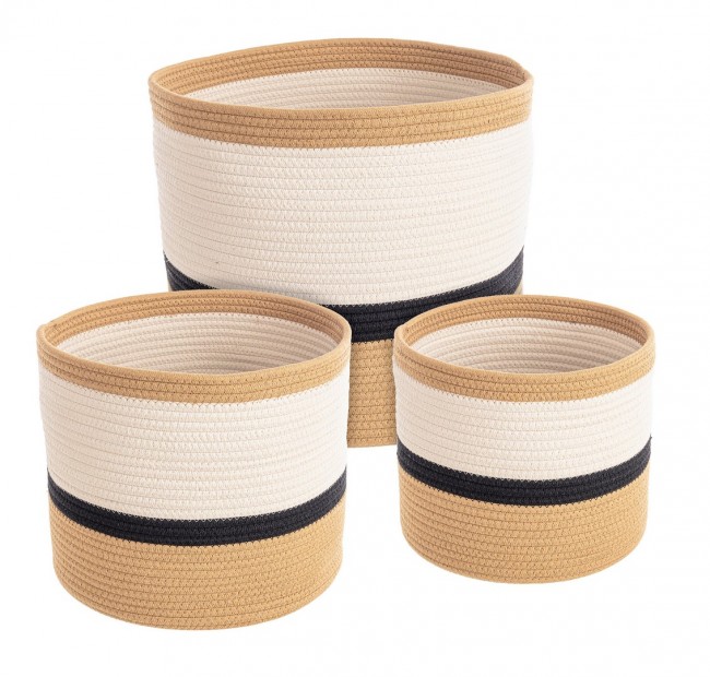 2x Set3 Cesta Abode To Naturale-Bianco