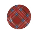 Piatto decorativo rosso 33x1.5 cm a quadri