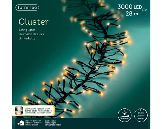 Cluster luminoso LED 3000 luci 28x5 mt